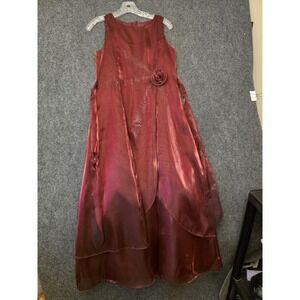 Good Girl Dress Girls 16 Red Taffeta Ball Gown Rhinestone Rose Formal‎ Party
